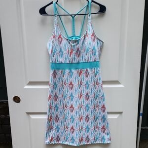 Soybu Medium Turquoise Activewear Athleisure Dress with Padded Shelf Bra